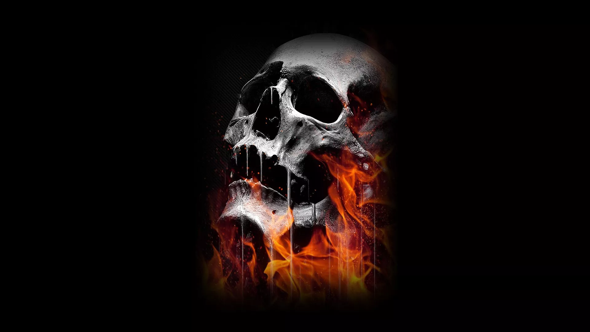 Dark Flames: HD Skull Wallpaper
