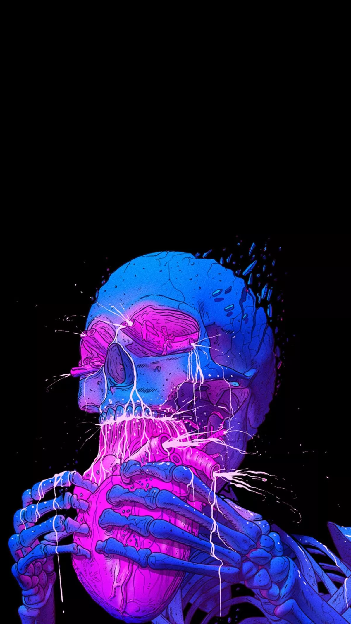Creative Skull Eating A Heart HD