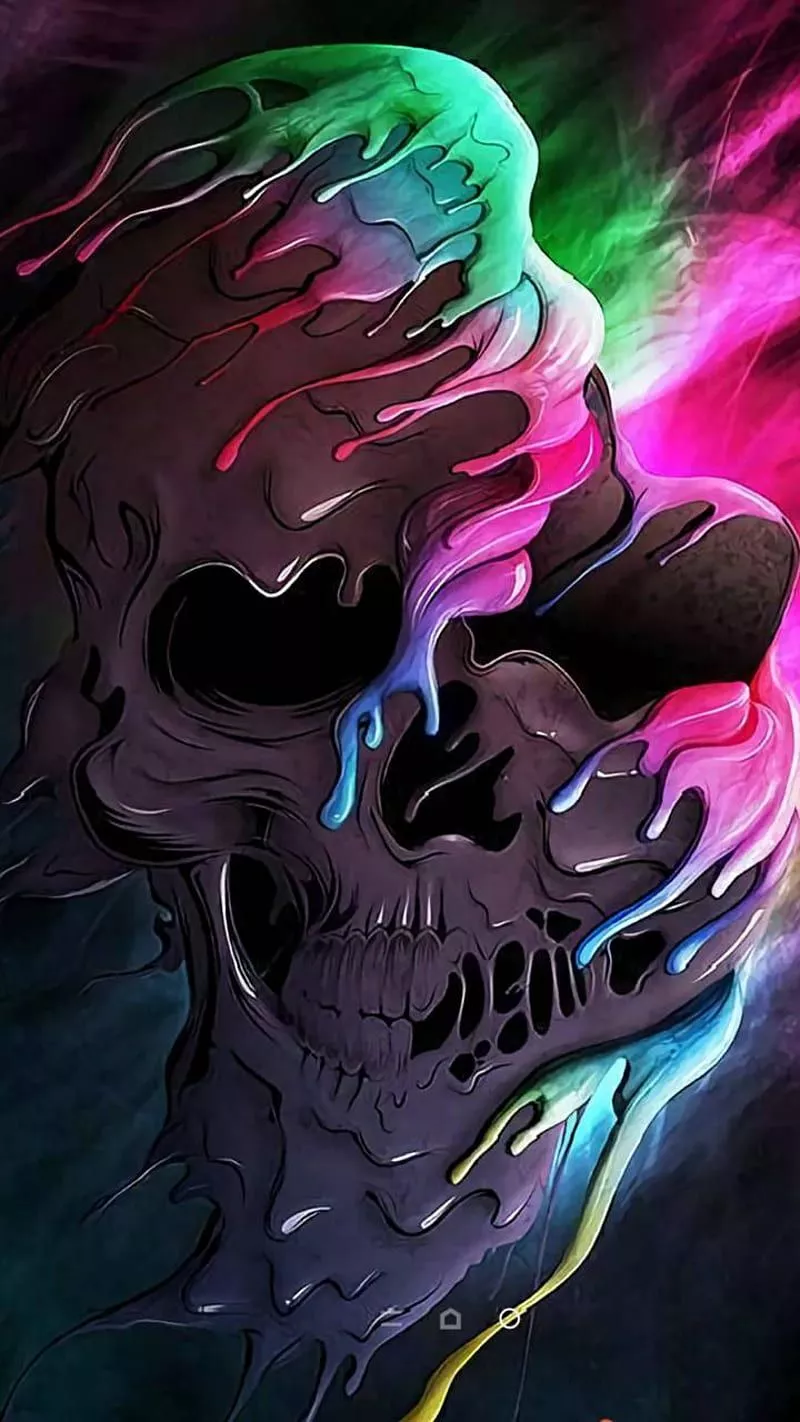 HD melting skull wallpaper