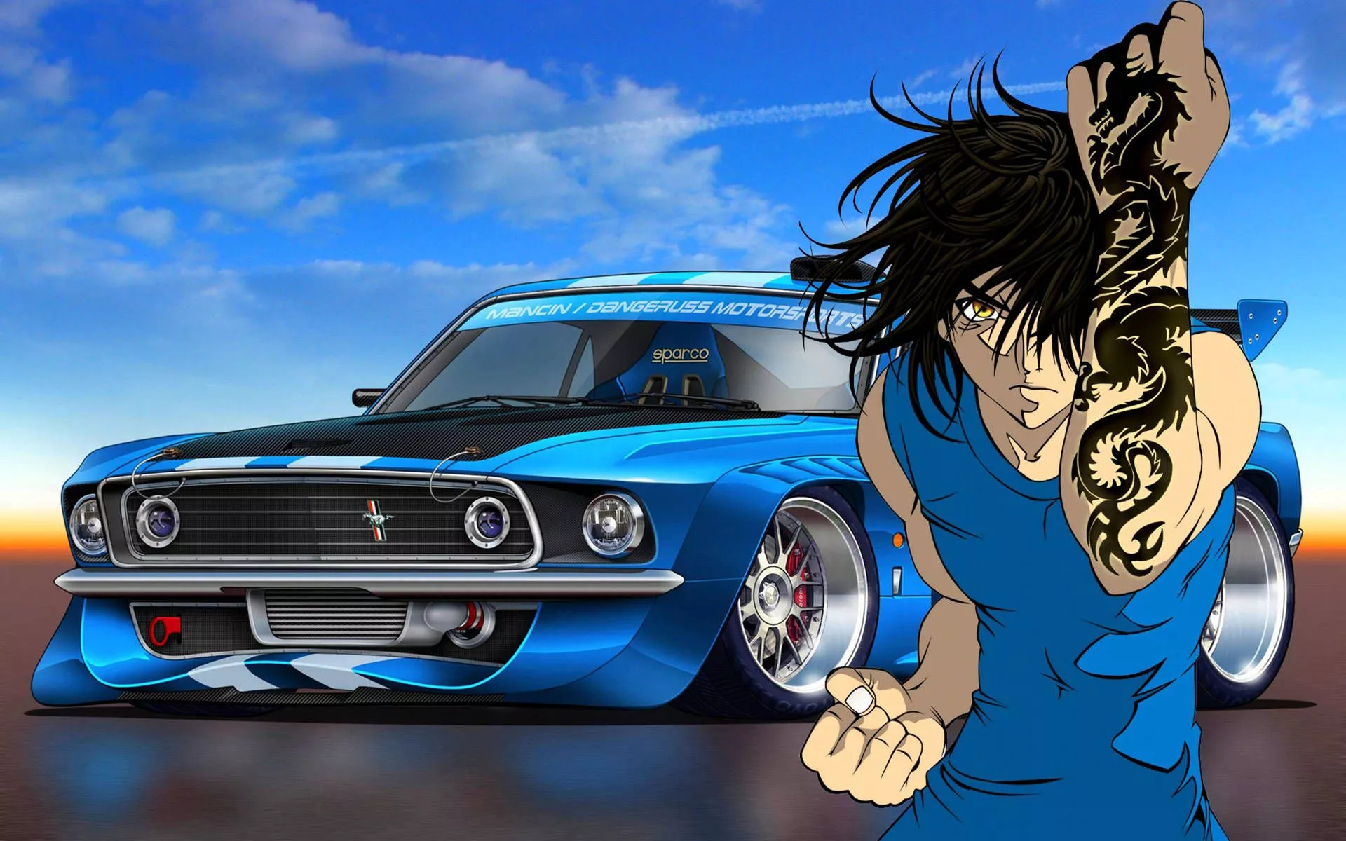Download Souichiro Anime Car Wallpaper