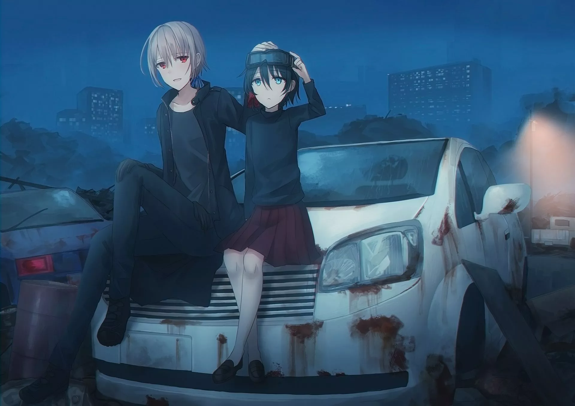 Car Anime Night HD Wallpaper