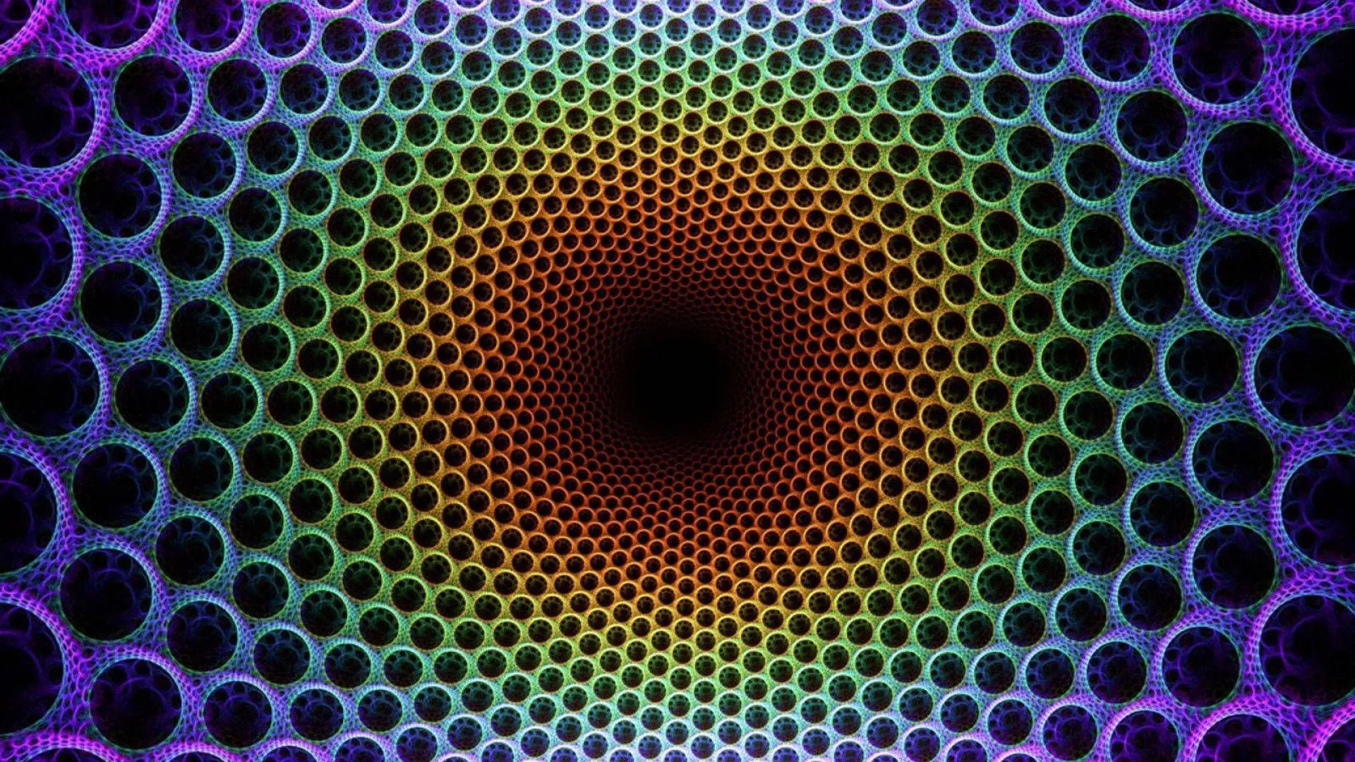 Trippy Psychedelic Circles Wallpaper