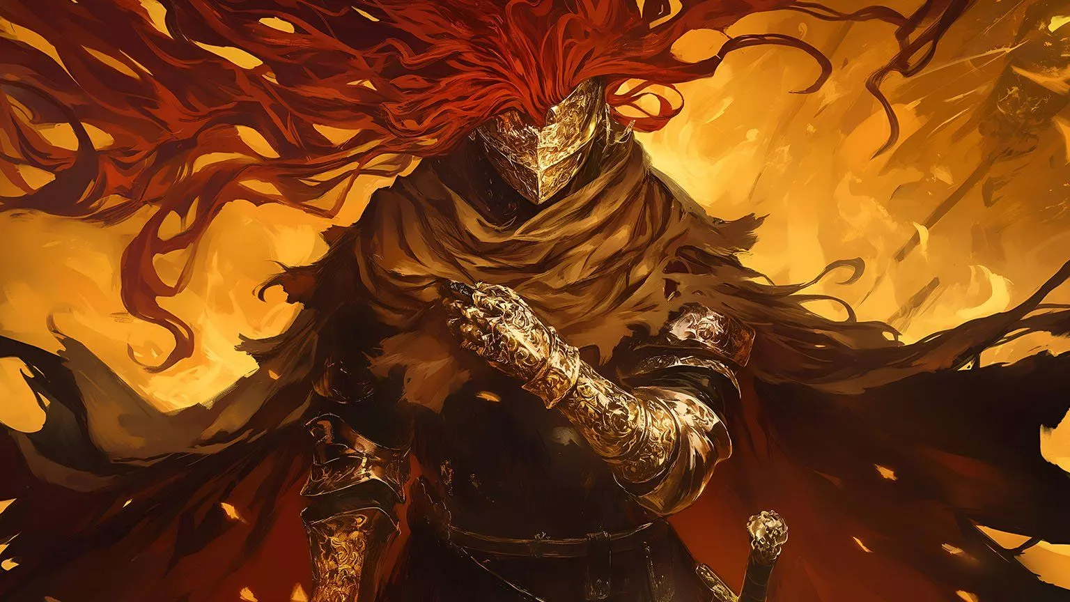 Elden Ring Warrior Red Hair Wallpaper