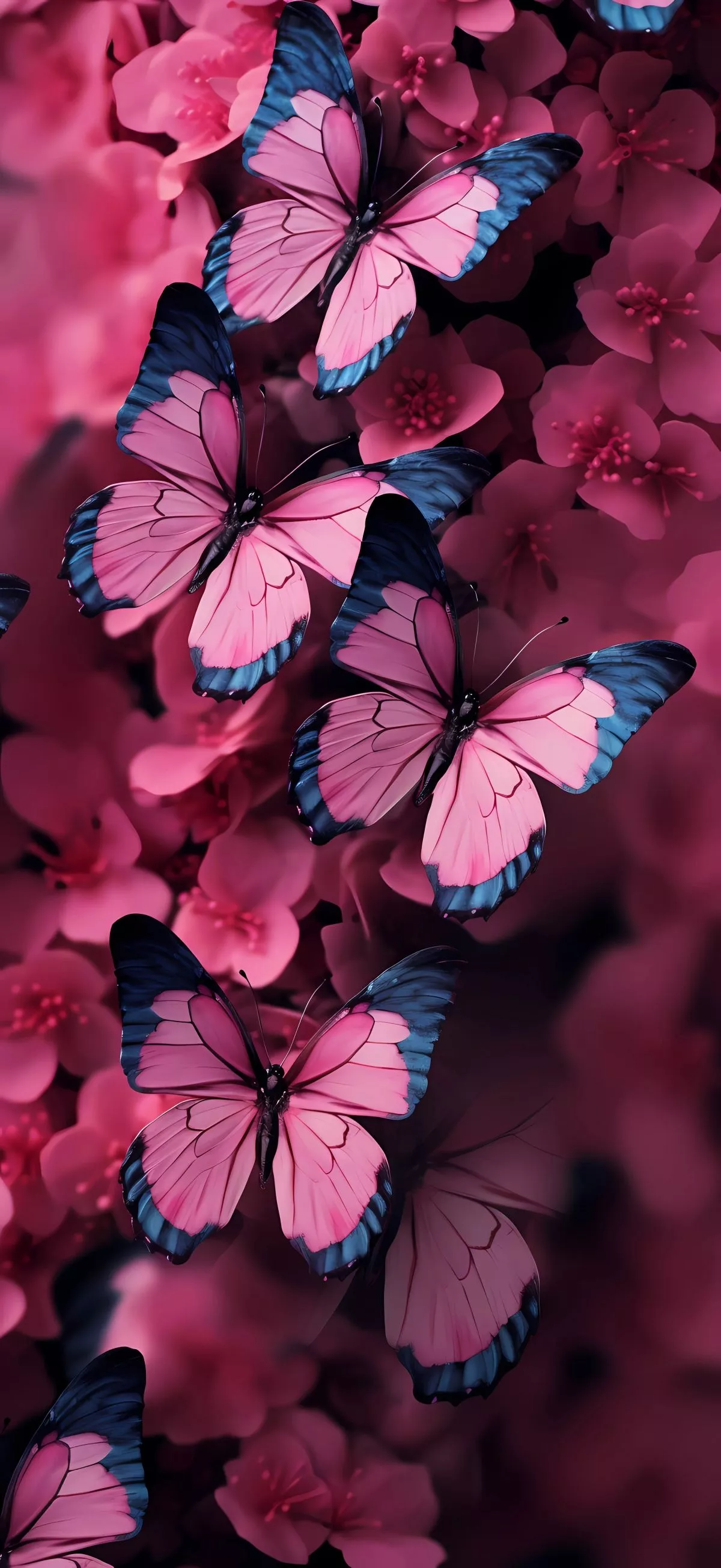 4K Pink Butterflies 3D