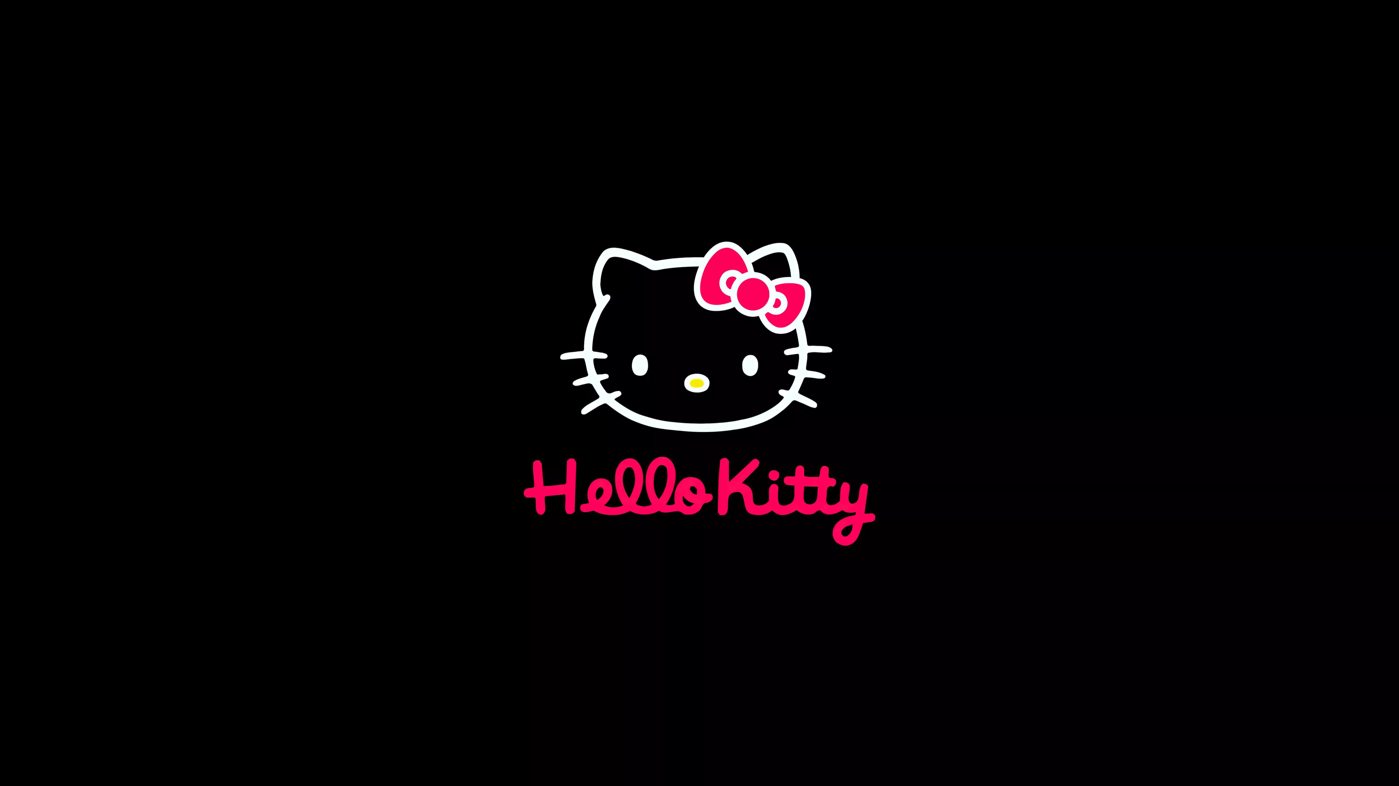 Hello Kitty Wallpaper 4K, Black