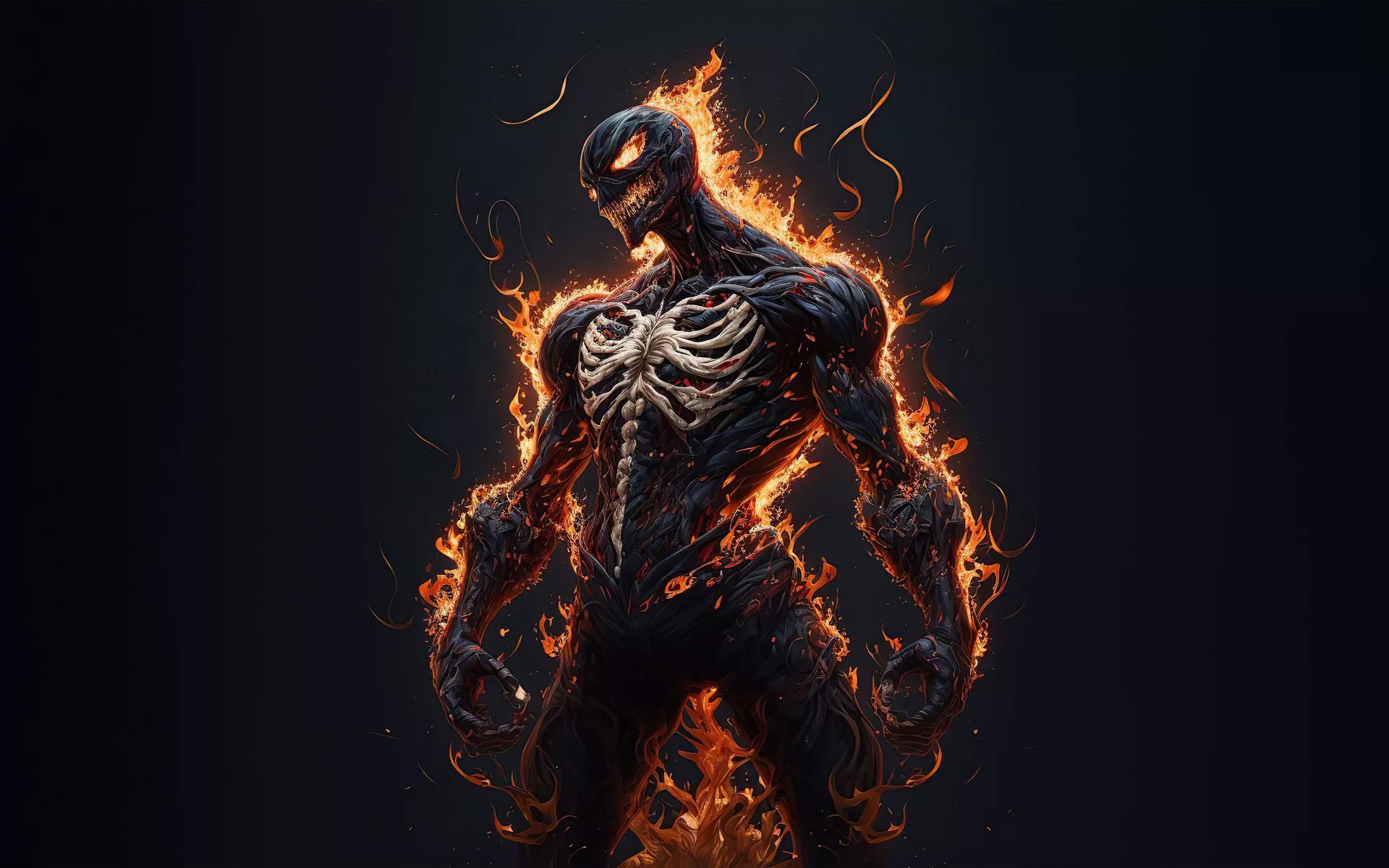 Venom HD Fire Art Wallpaper, HD