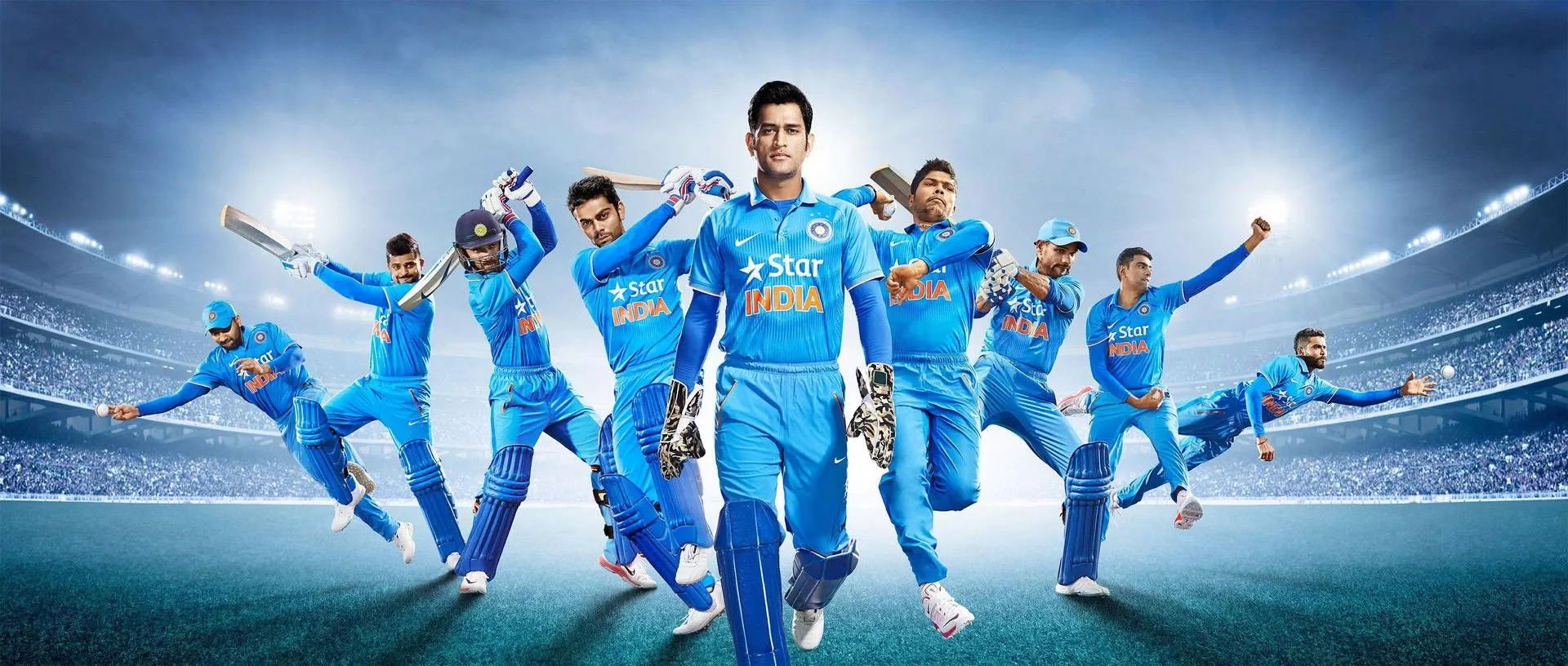 Indian Cricket Blue Theme Poster
