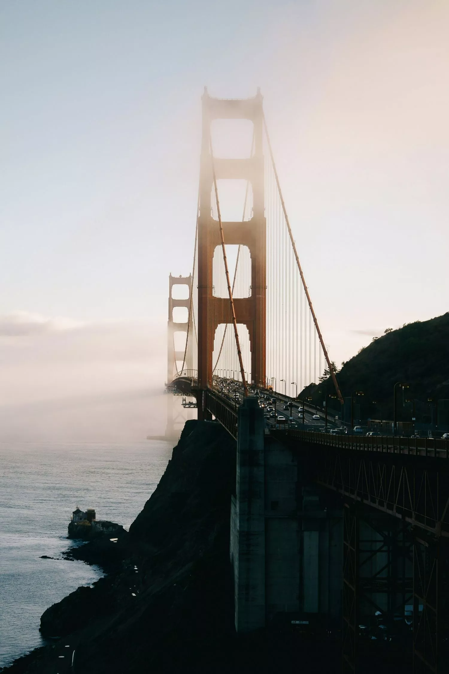 Golden Gate Bridge During A Foggy Day