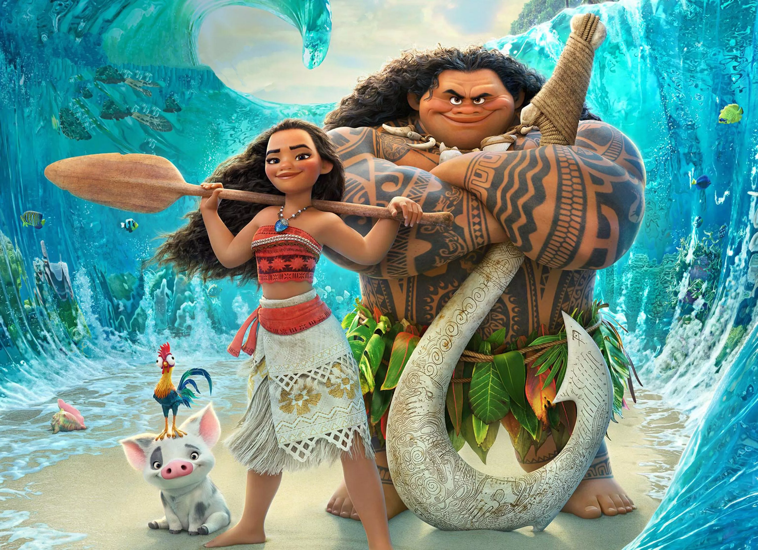 Moana and Maui HD Movie Wallpaper