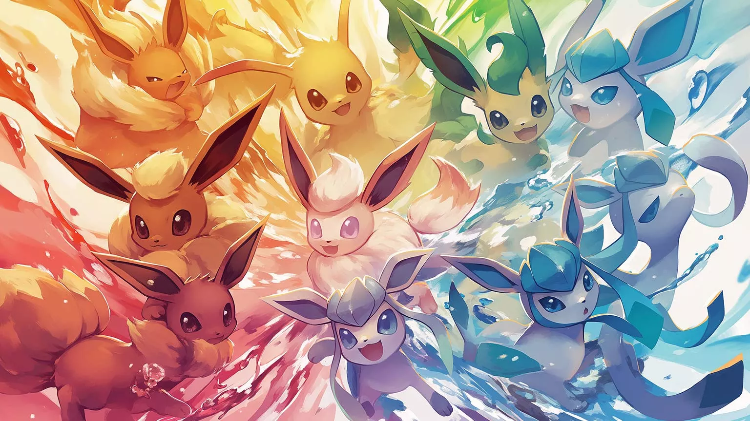 Pokemon Eevee Evolutions Rainbow Splash
