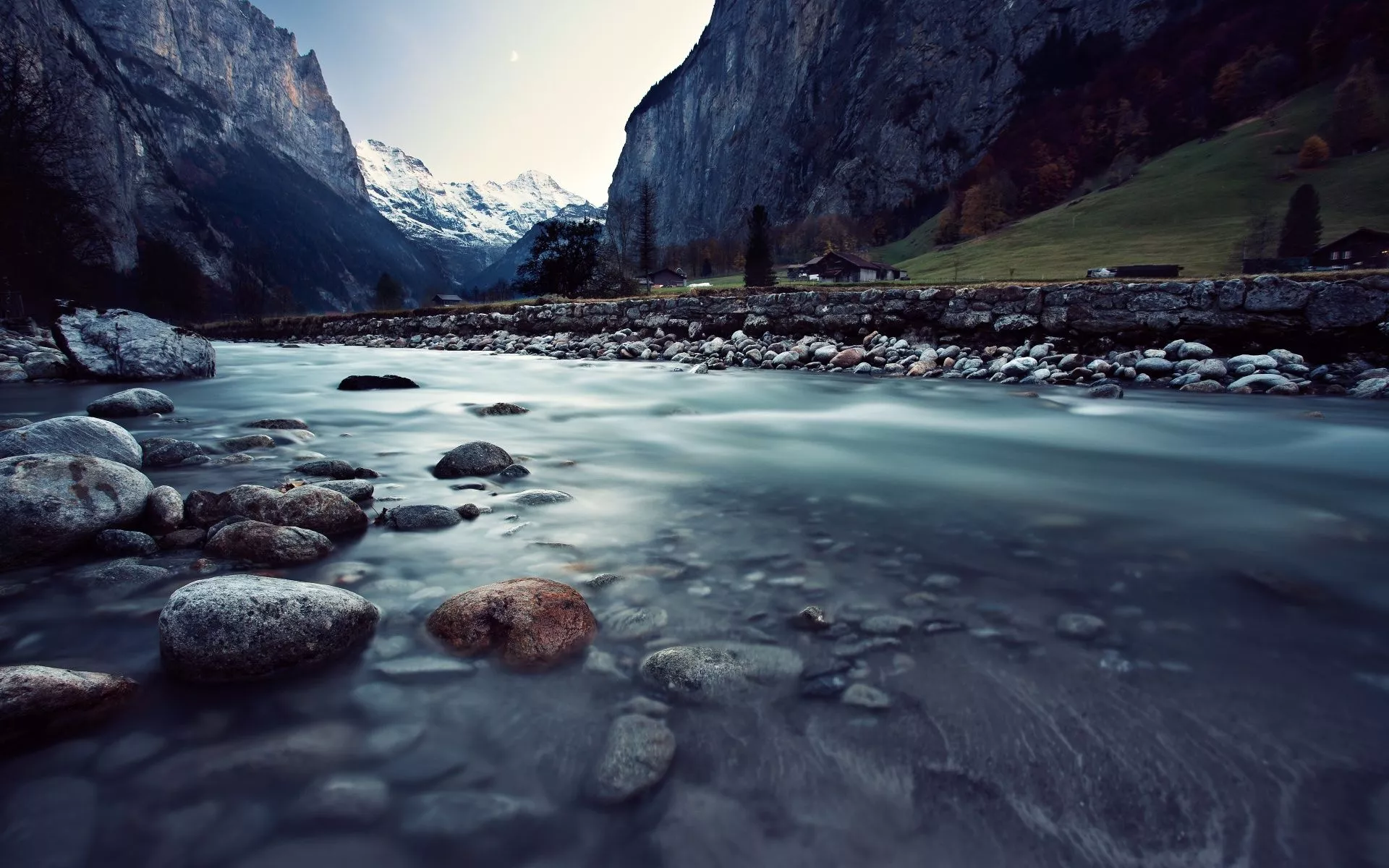 River Stream Wallpaper 4K, Mountains