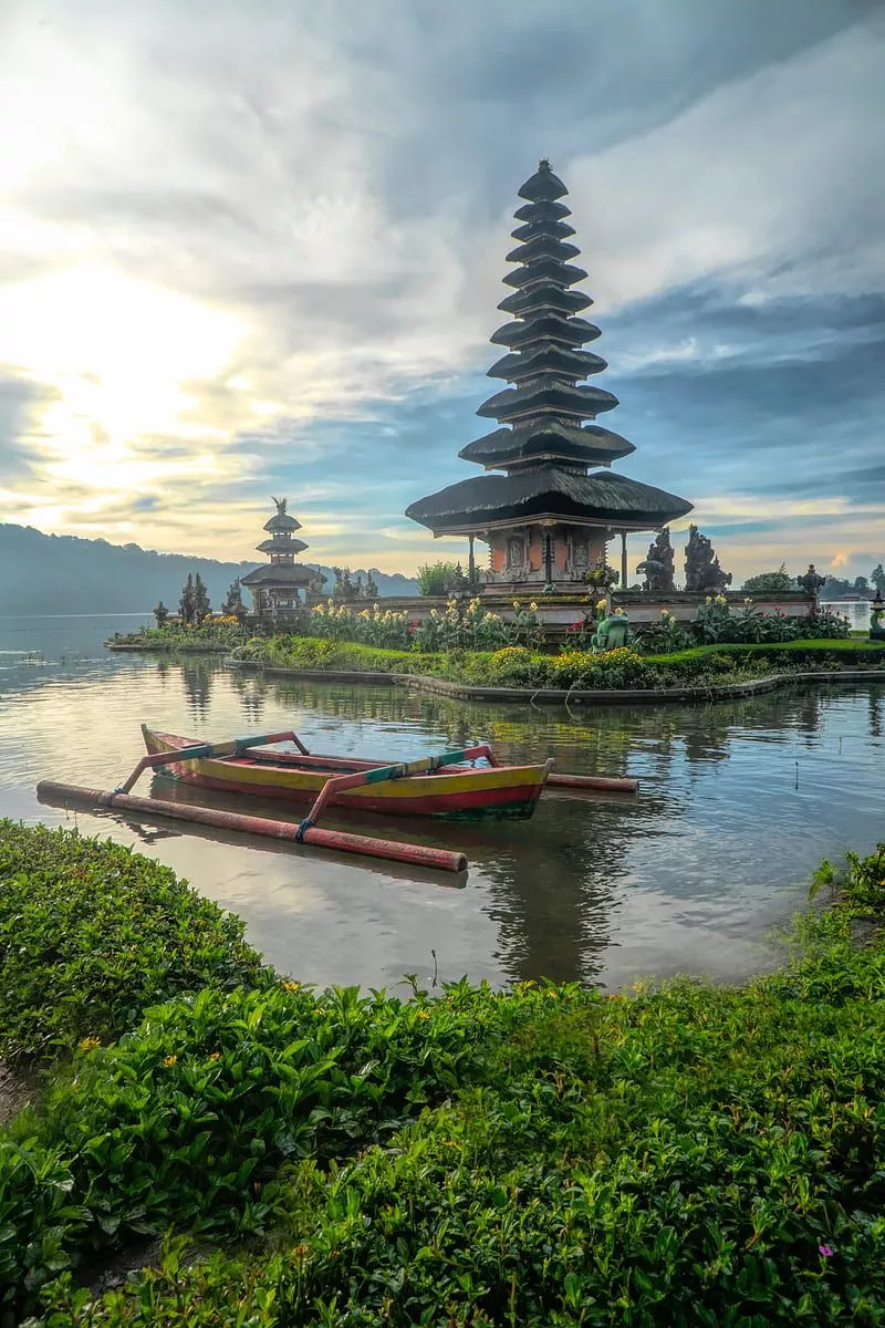 Bali, rice fields, sunset, summer