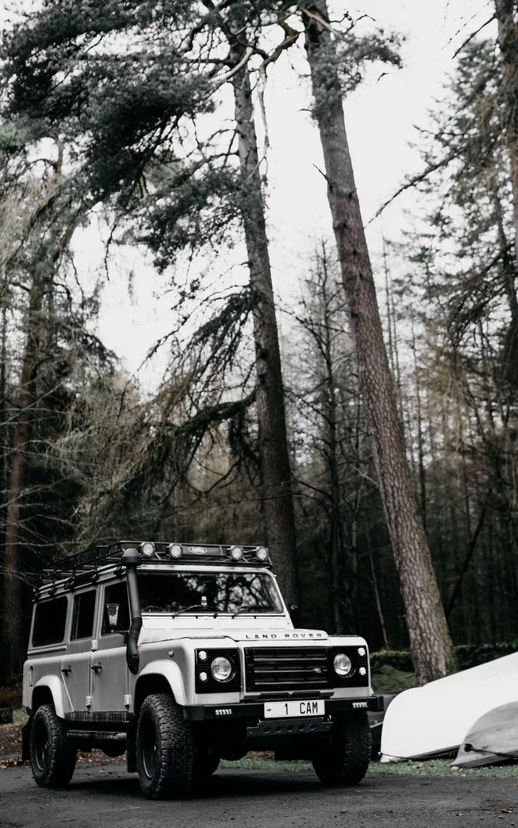 Wallpaper land rover defender car white