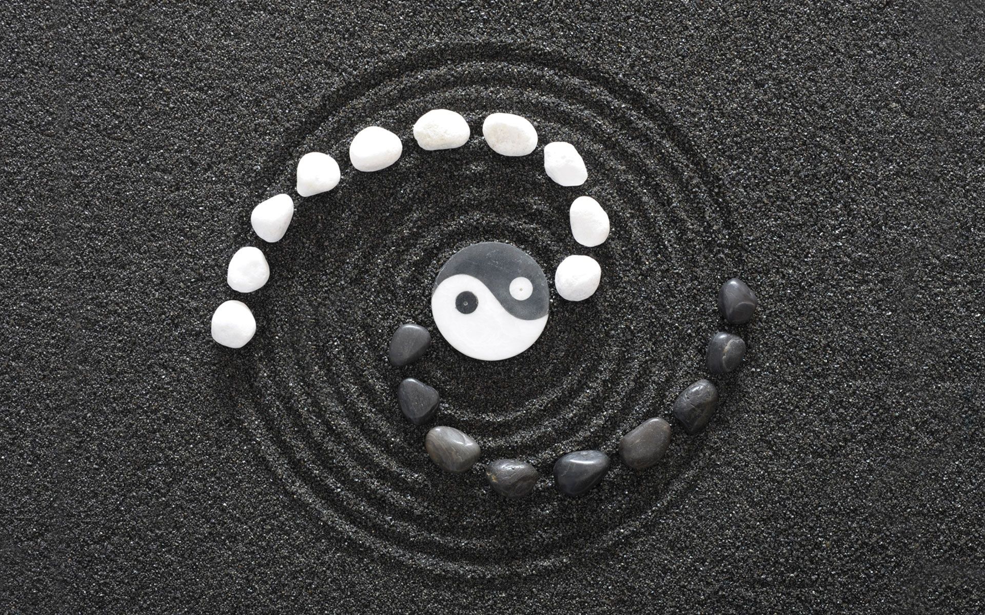 Wallpaper B W, Symbol, Yin Yang