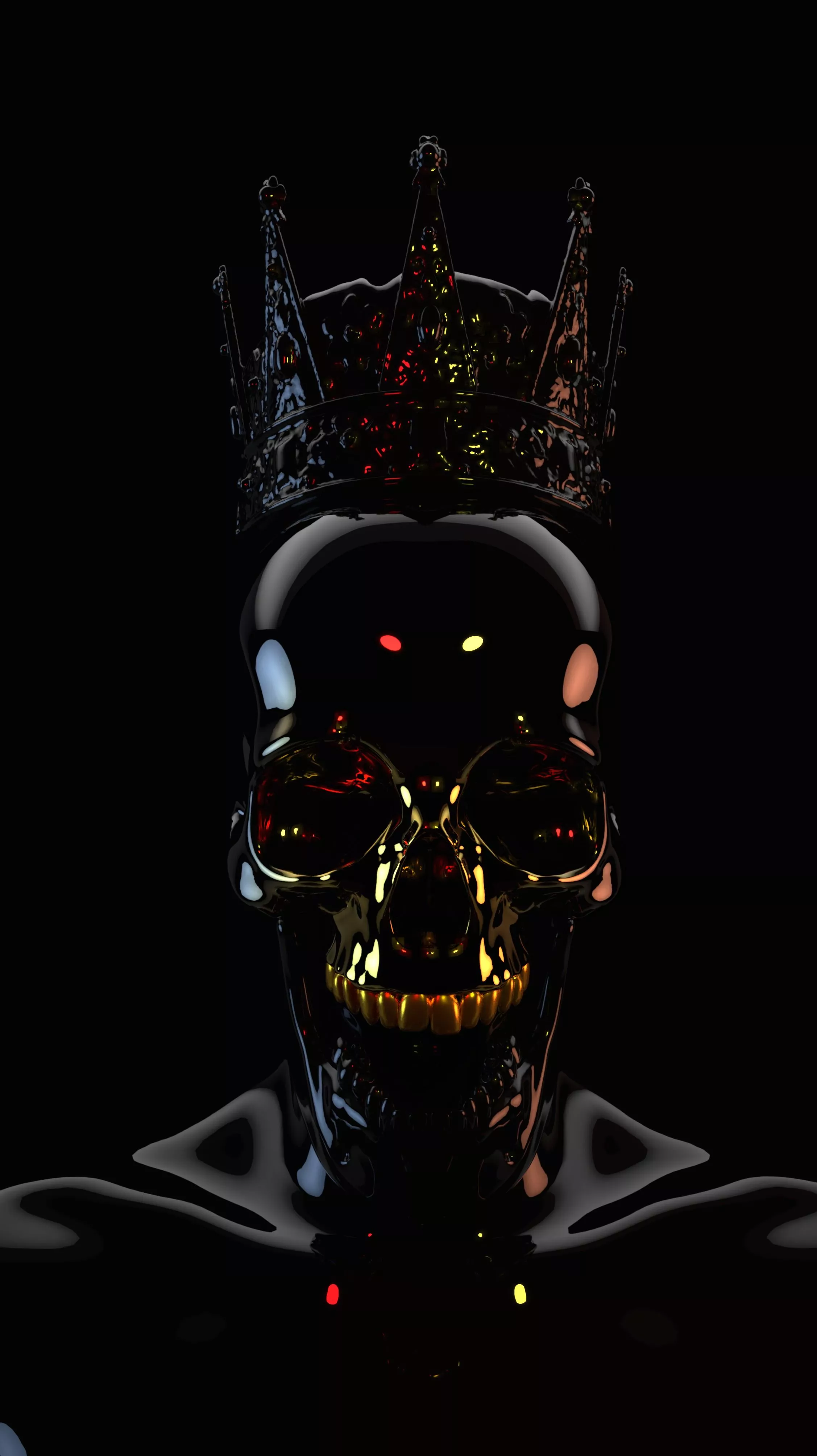 Mobile wallpaper: 3D, Skull, Dark