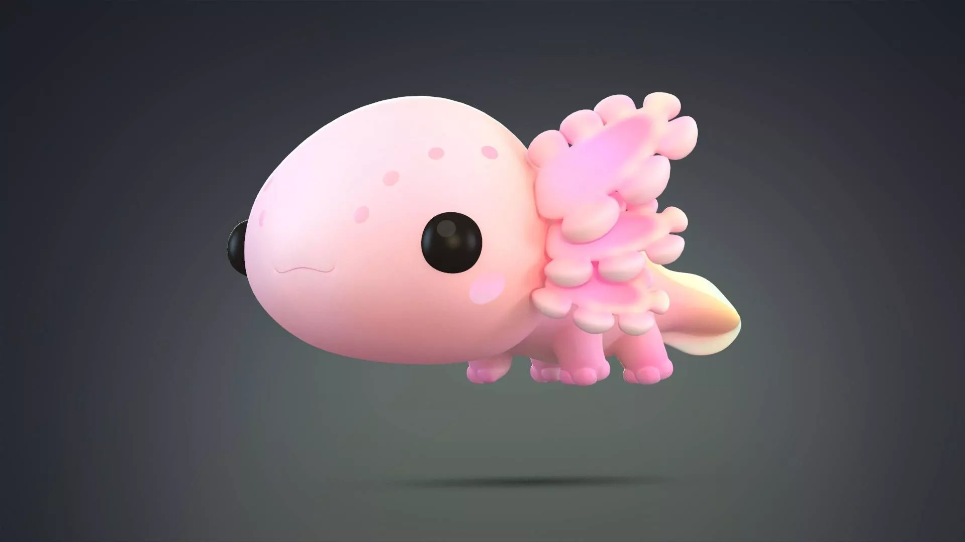 3D Baby Axolotl Wallpaper