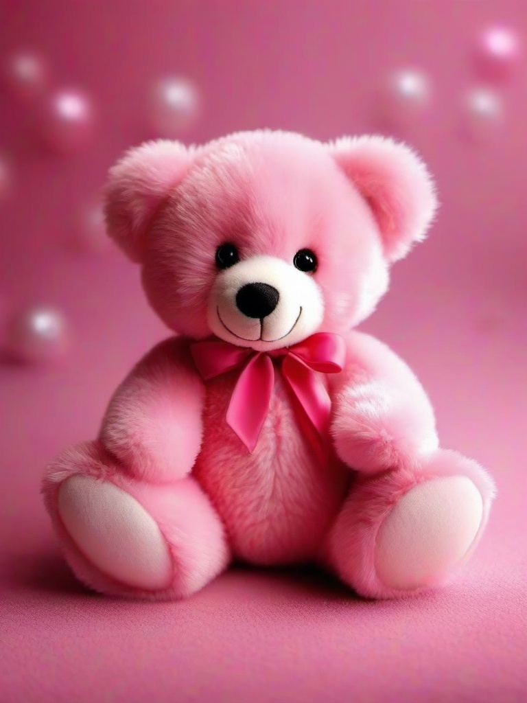 Cute Pink Teddy Bear Wallpaper