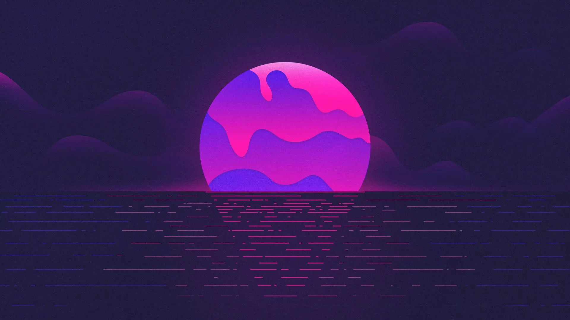 Download Neon Aesthetic Sunset Ocean