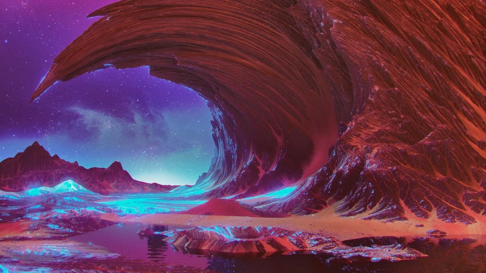 Neon Planet 4K Wallpaper. HD