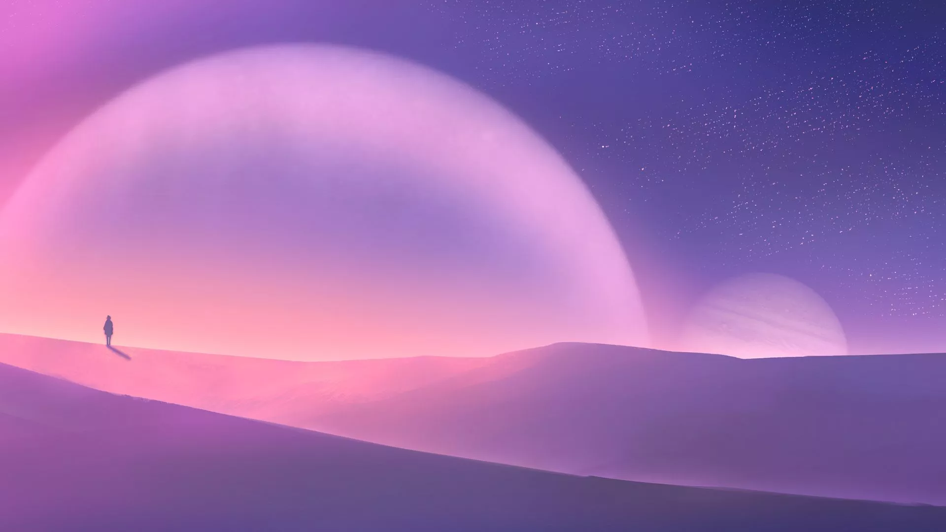 Sci Fi Landscape Purple Wallpaper, HD