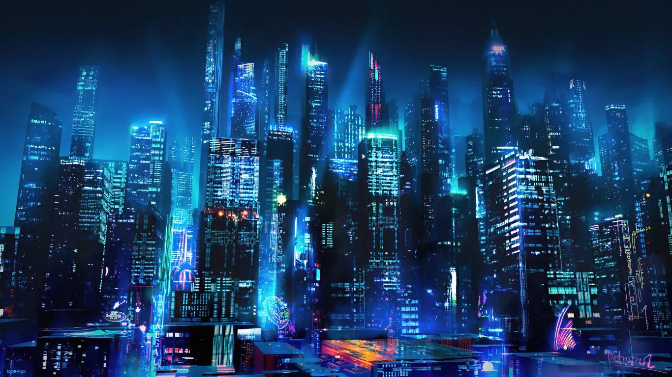 Skyscraper Futuristic City Digital Art
