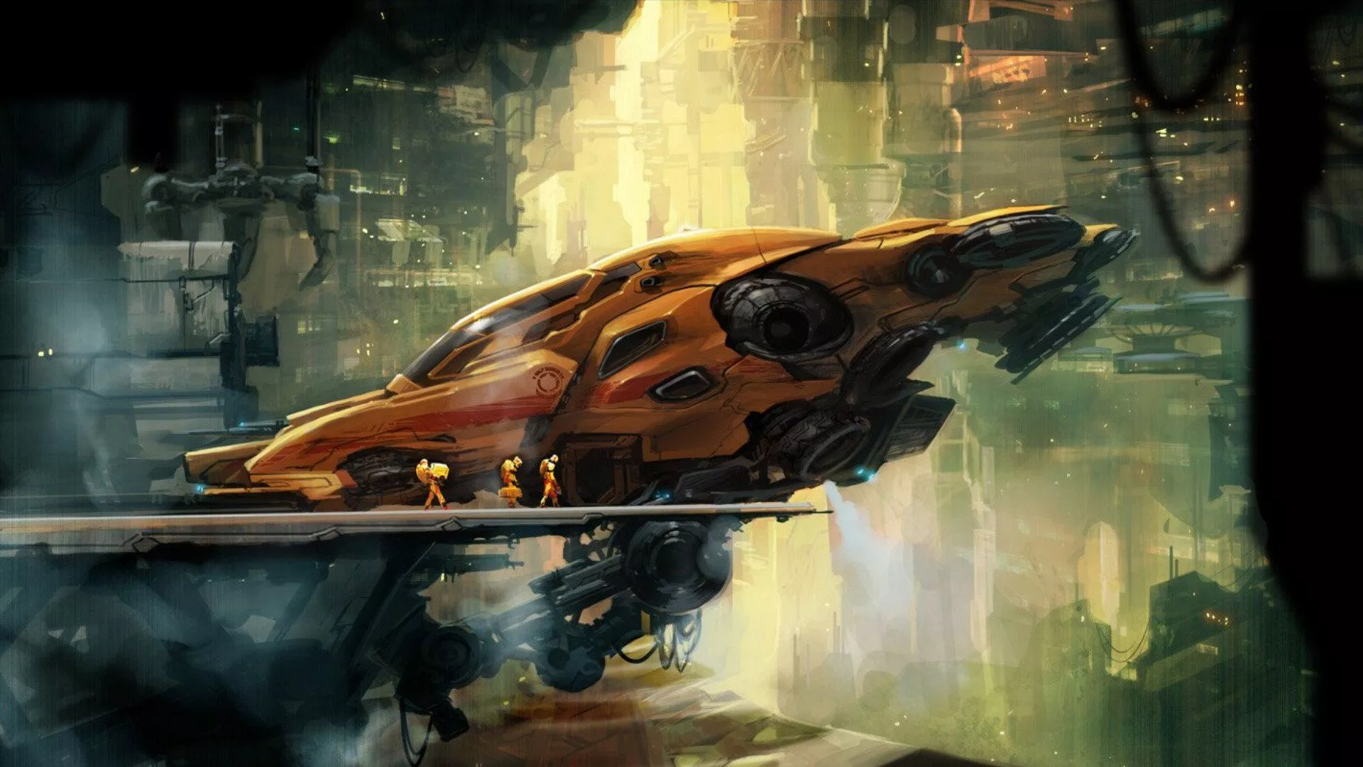 Epic Sci Fi Spaceship HD Wallpaper