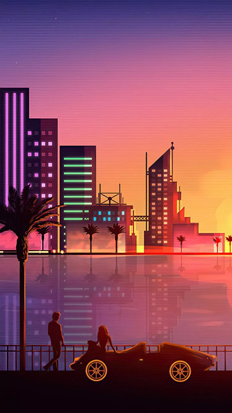Miami Sunset Artistic 4k