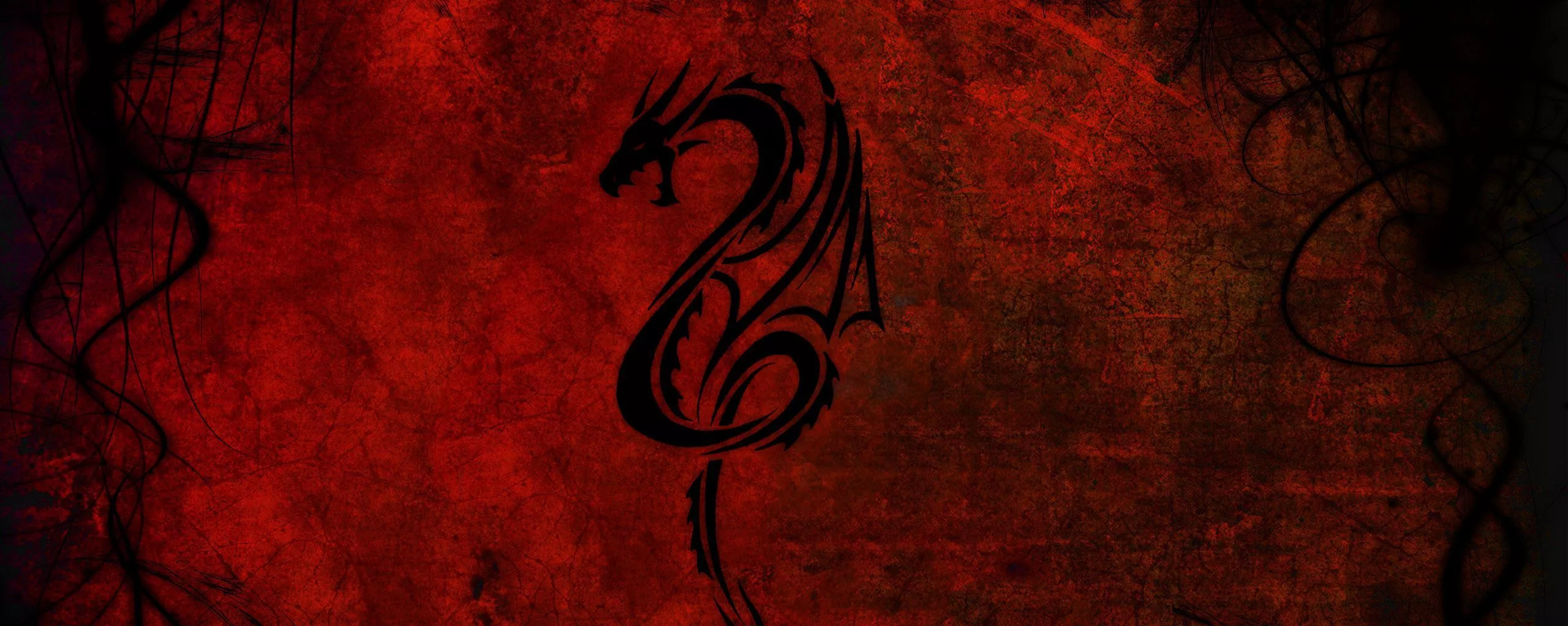 wallpaper 2560x1024 dragon, pattern