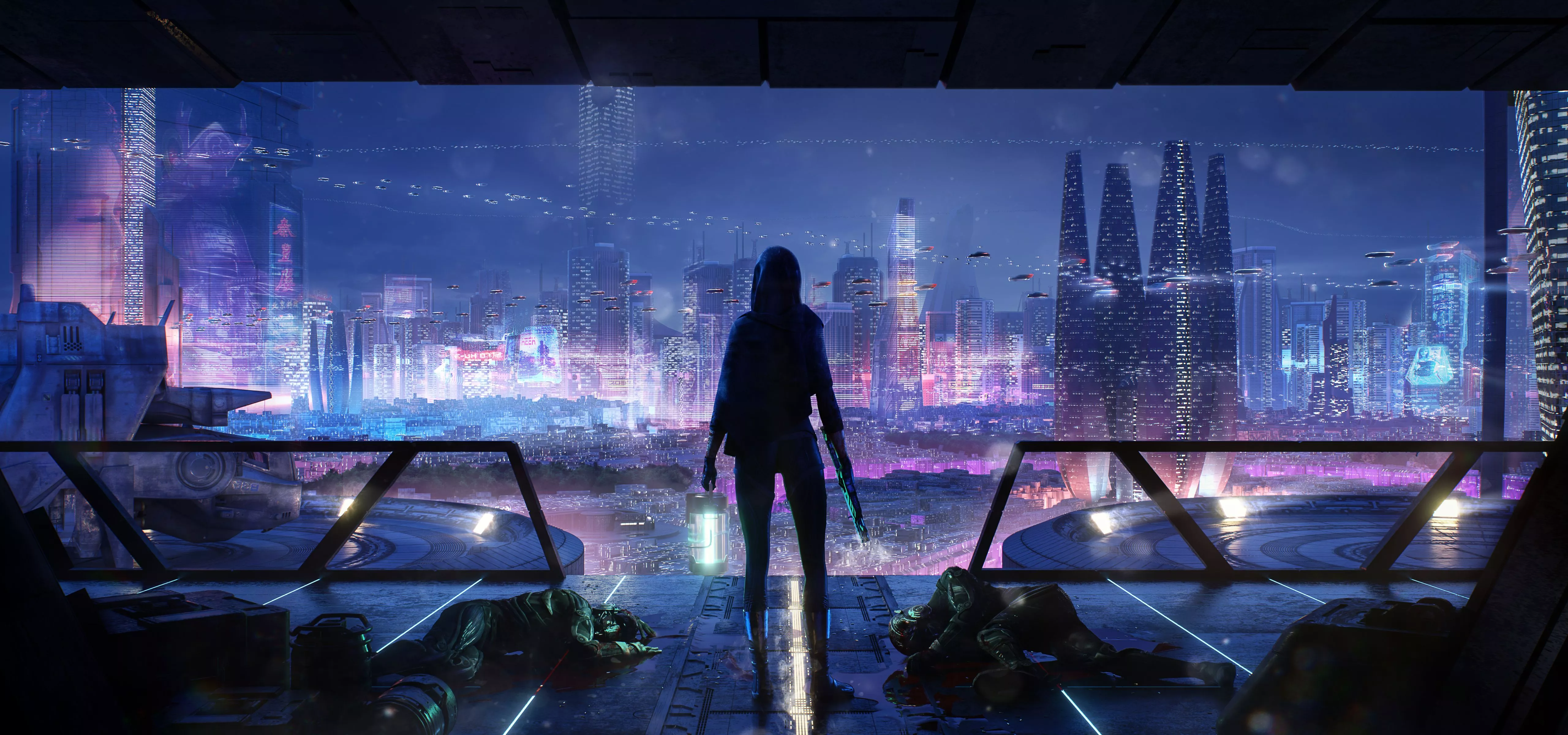 Cyberpunk Wallpaper 4K, Hunter