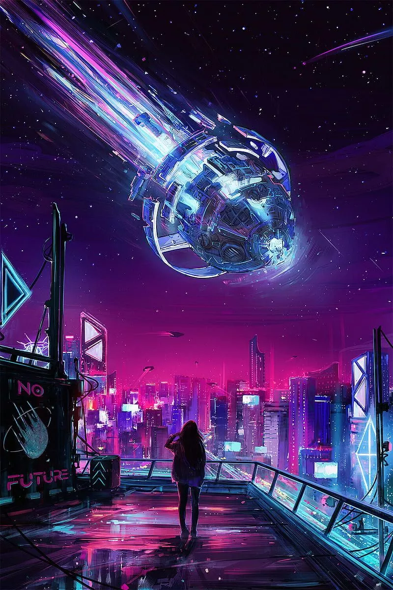 Aenami, women, futuristic city, science