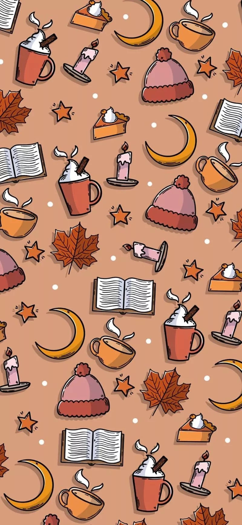 Warm & Cosy Autumn Fall Illustration Phone Background. Autumn phone, Halloween iphone, HD phone wallpaper