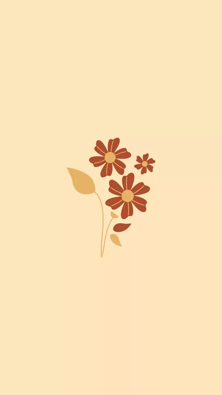 Warm toned floral phone wallpaper