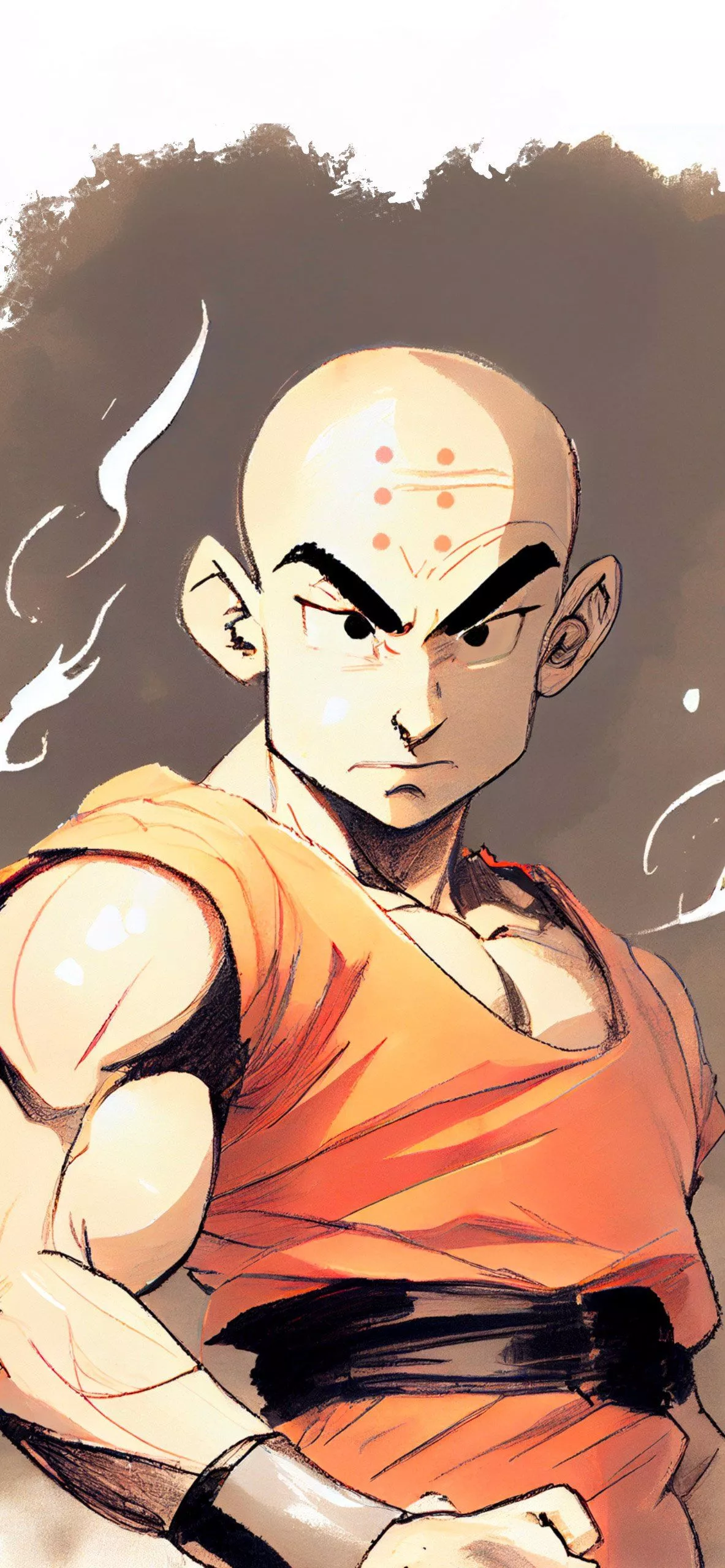 DBZ Krillin Art Wallpaper iPhone