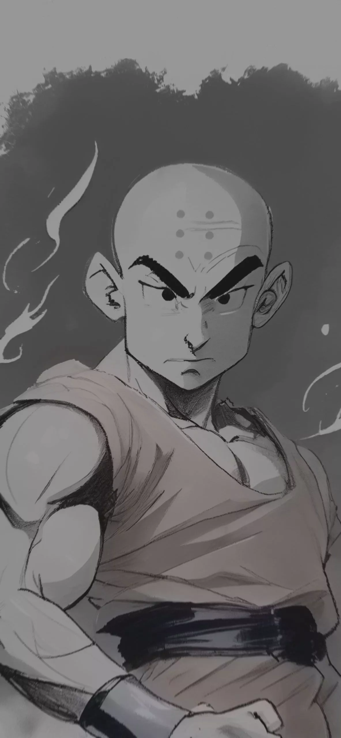 DBZ Krillin Art Wallpaper iPhone