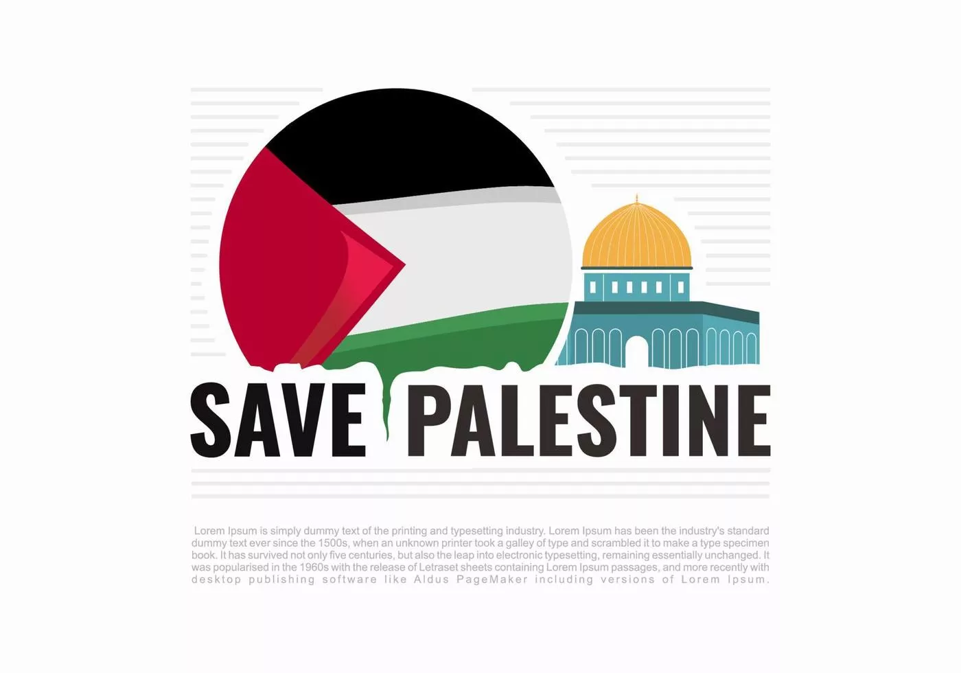 Save Palestine. Free Palestine flag