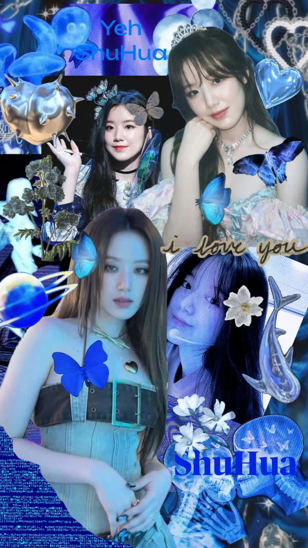 Blue Aesthetic Collage Wallpaper