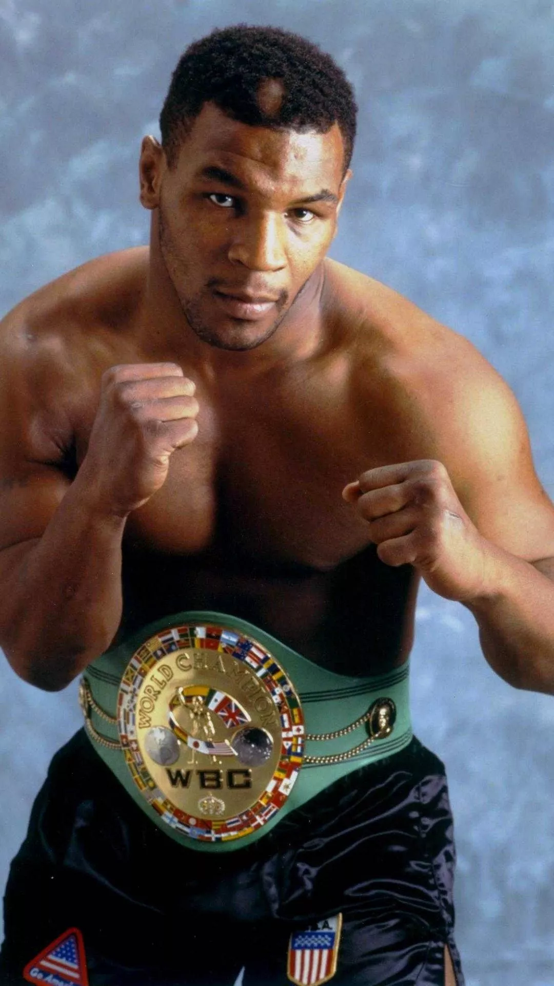 Mike Tyson With Championship Belt