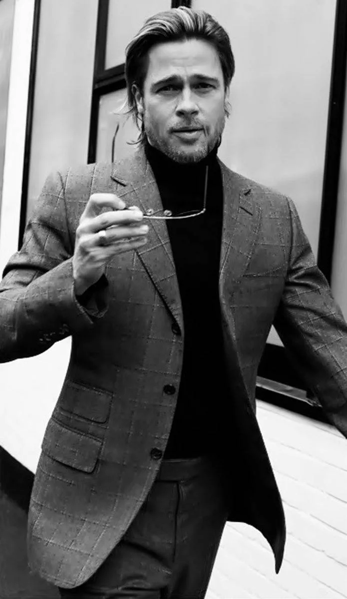 Monochrome Brad Pitt At Window