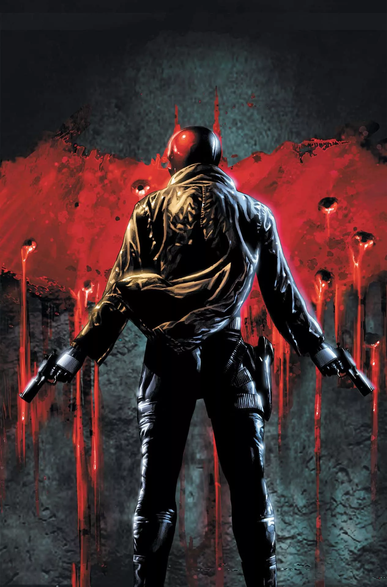 Red Hood against a red background