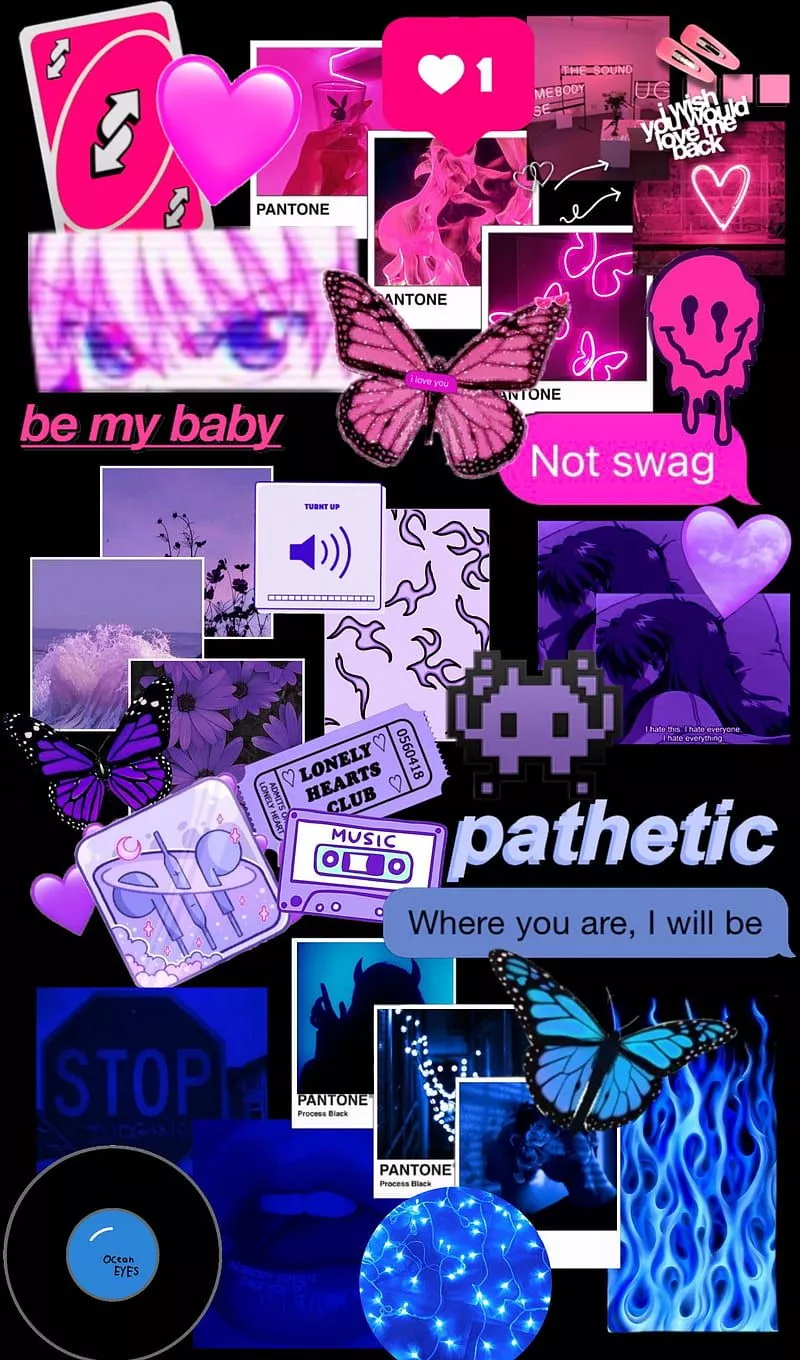 Hidden bi, electric blue, magenta