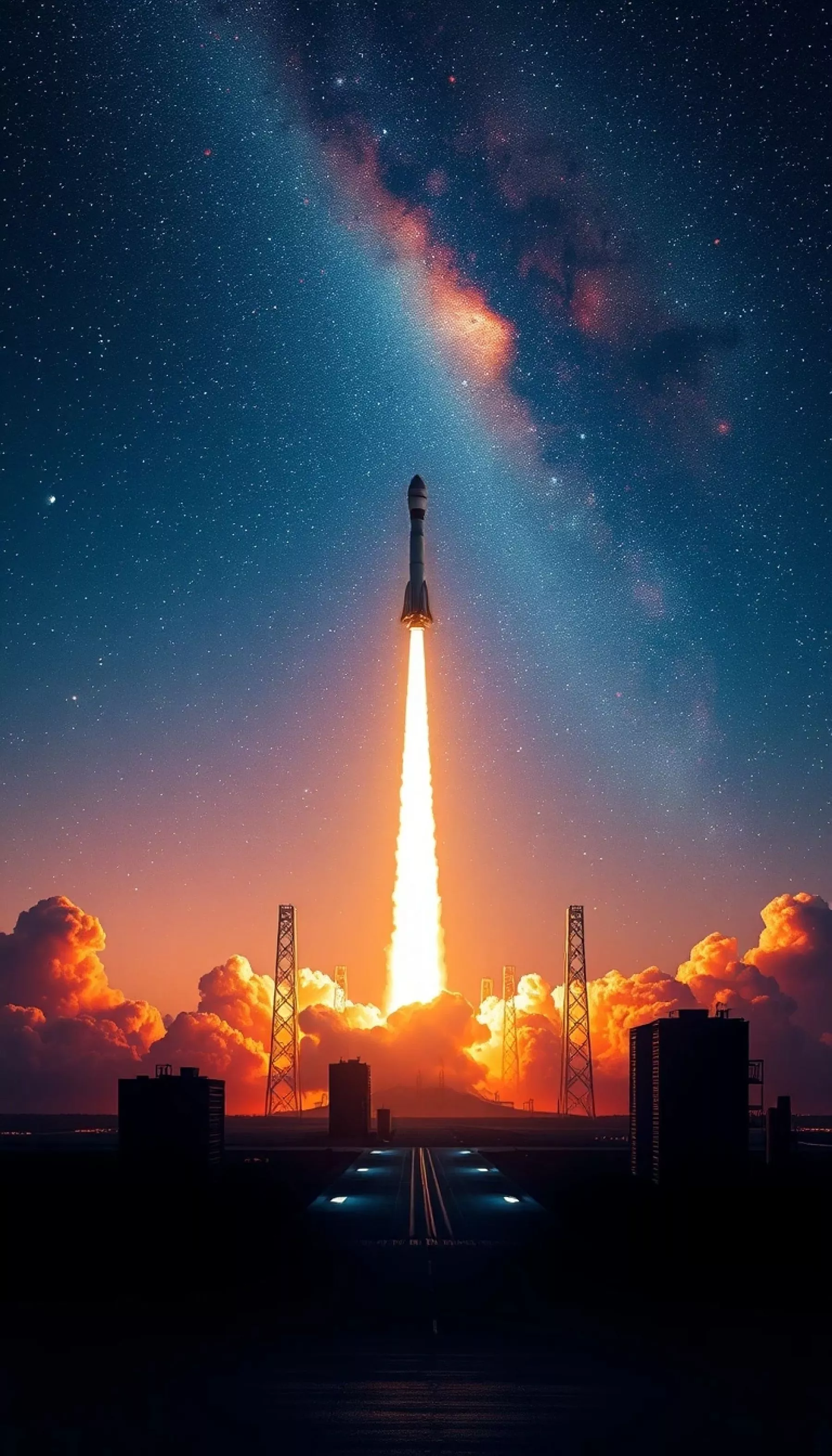 SpaceX Falcon 9 Launching Colorful