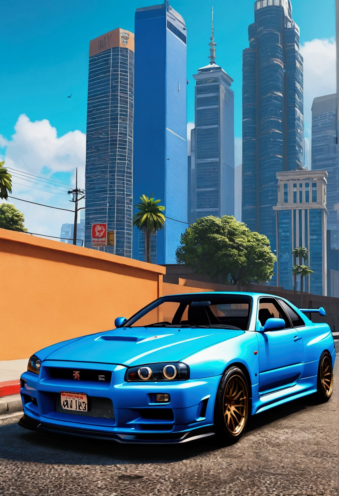 Close Up Of A Skyline R34 GTR Parked