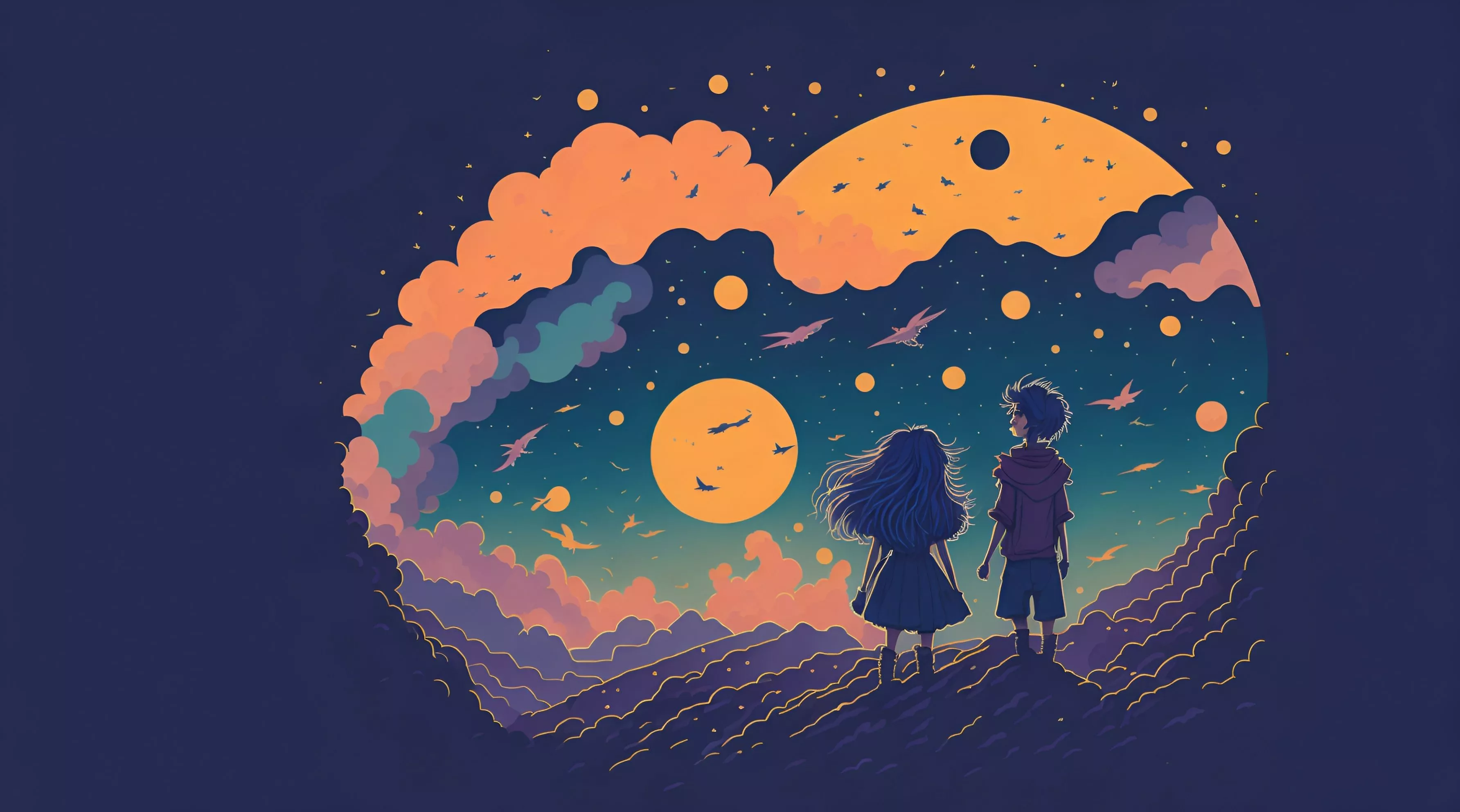 Anime Girl and Boy HD True Friendship