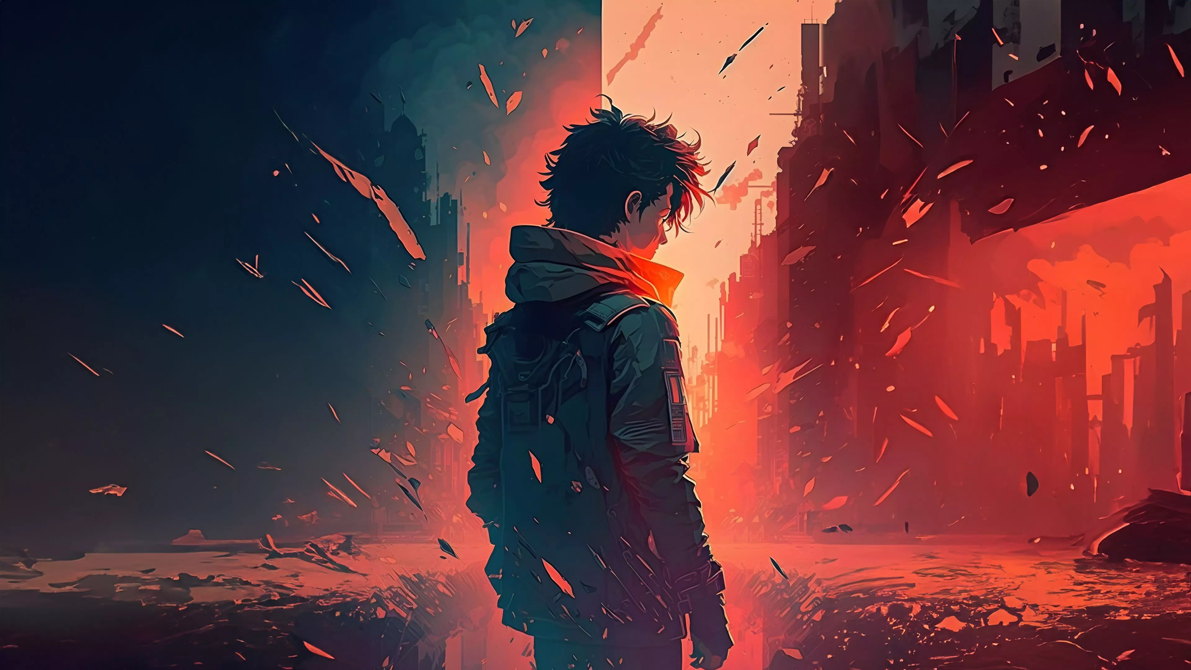 Lofi boy Wallpaper 4K, AI art, Illustration