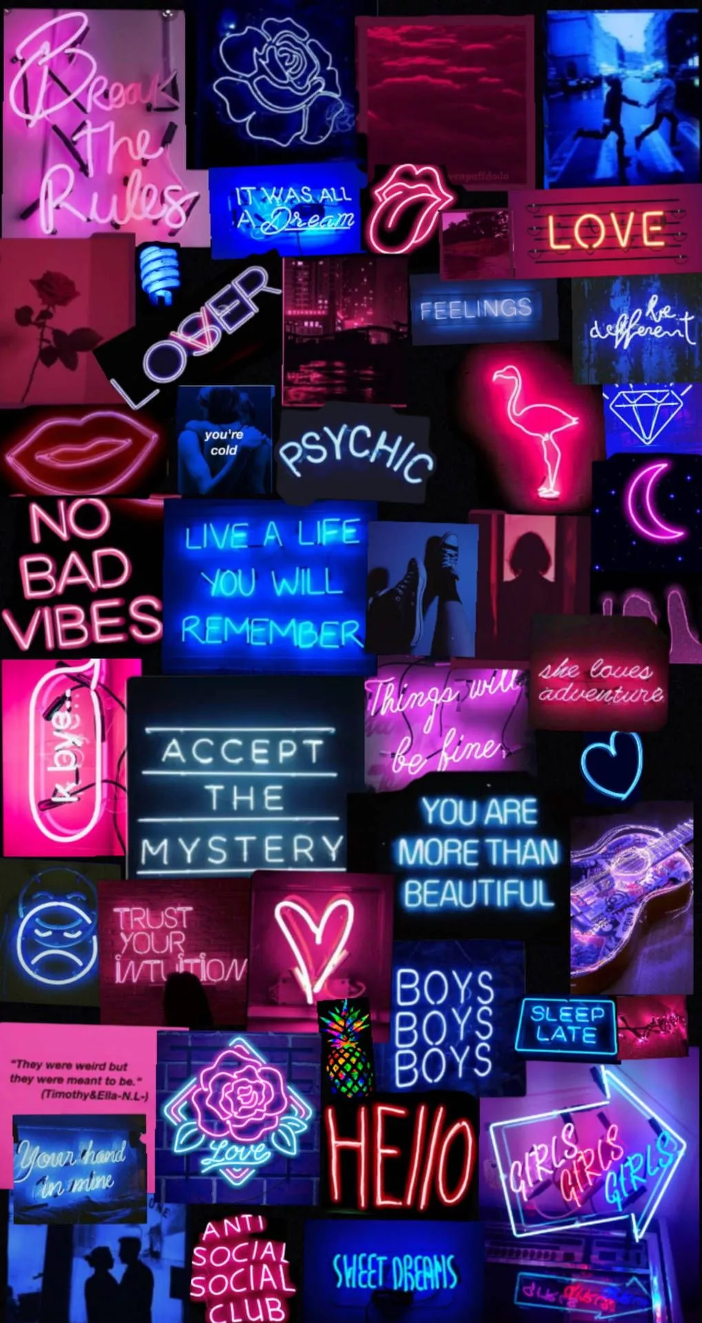 Photo Collage Neon Aesthetic iPhone