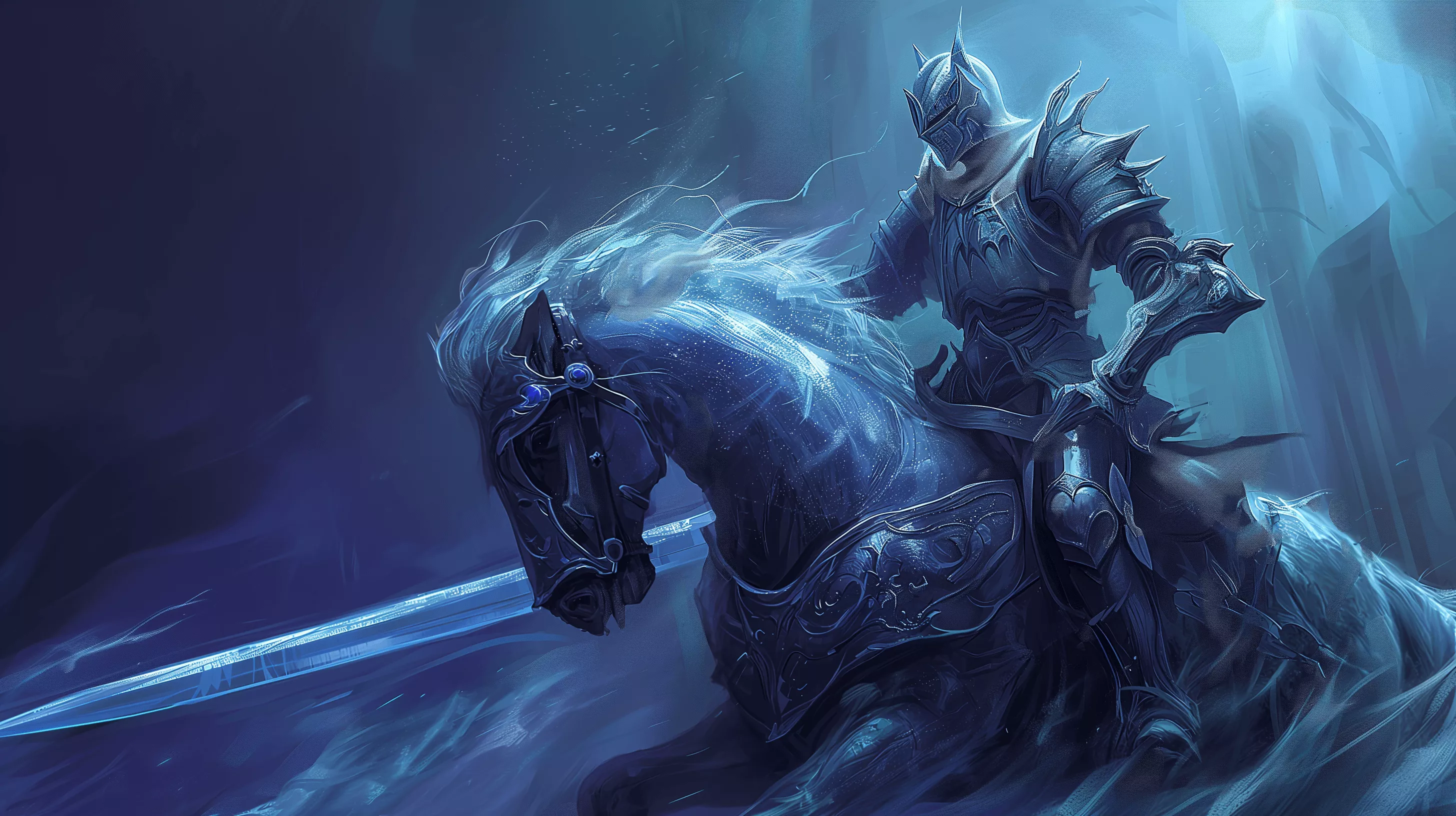 Ethereal Fantasy Knight on Horseback HD