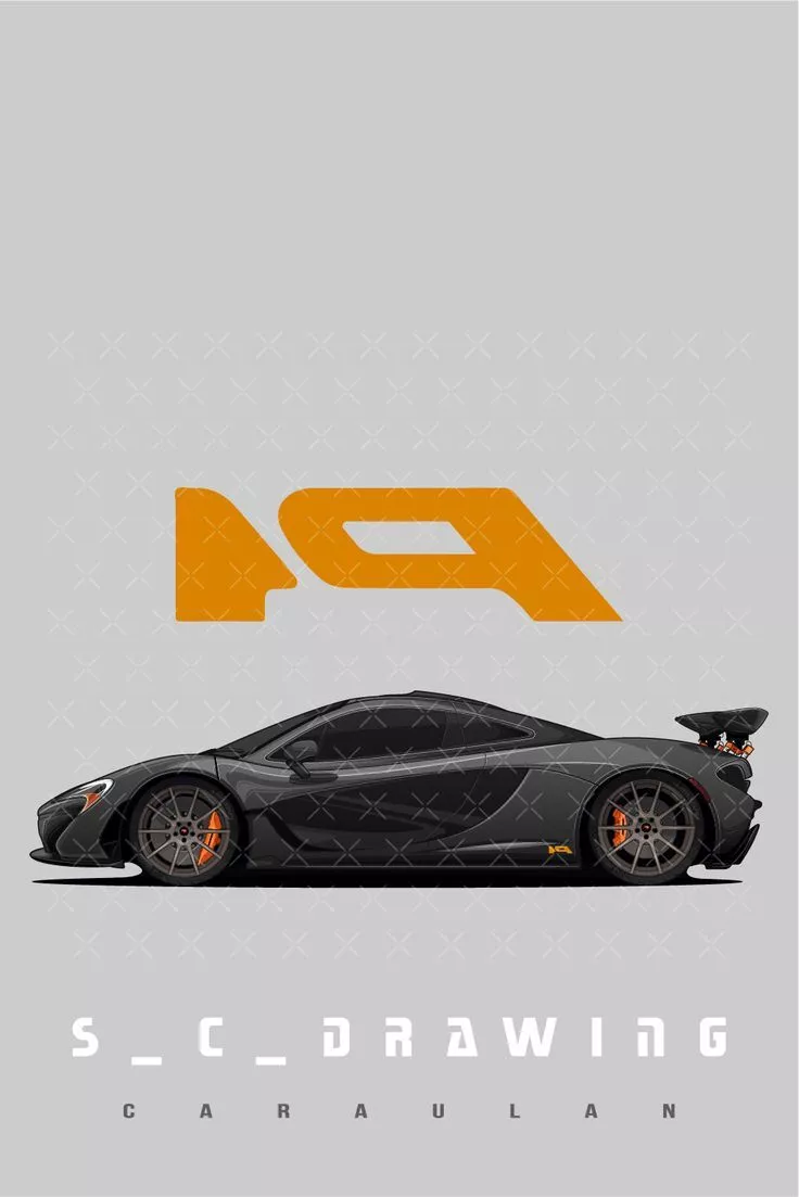 McLaren P1 Cartoon Illustration