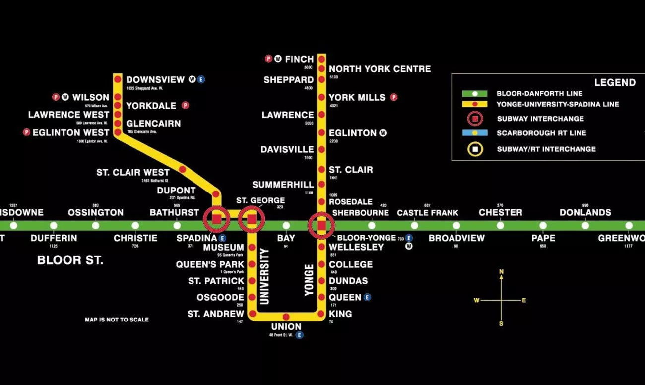 TTC subway map