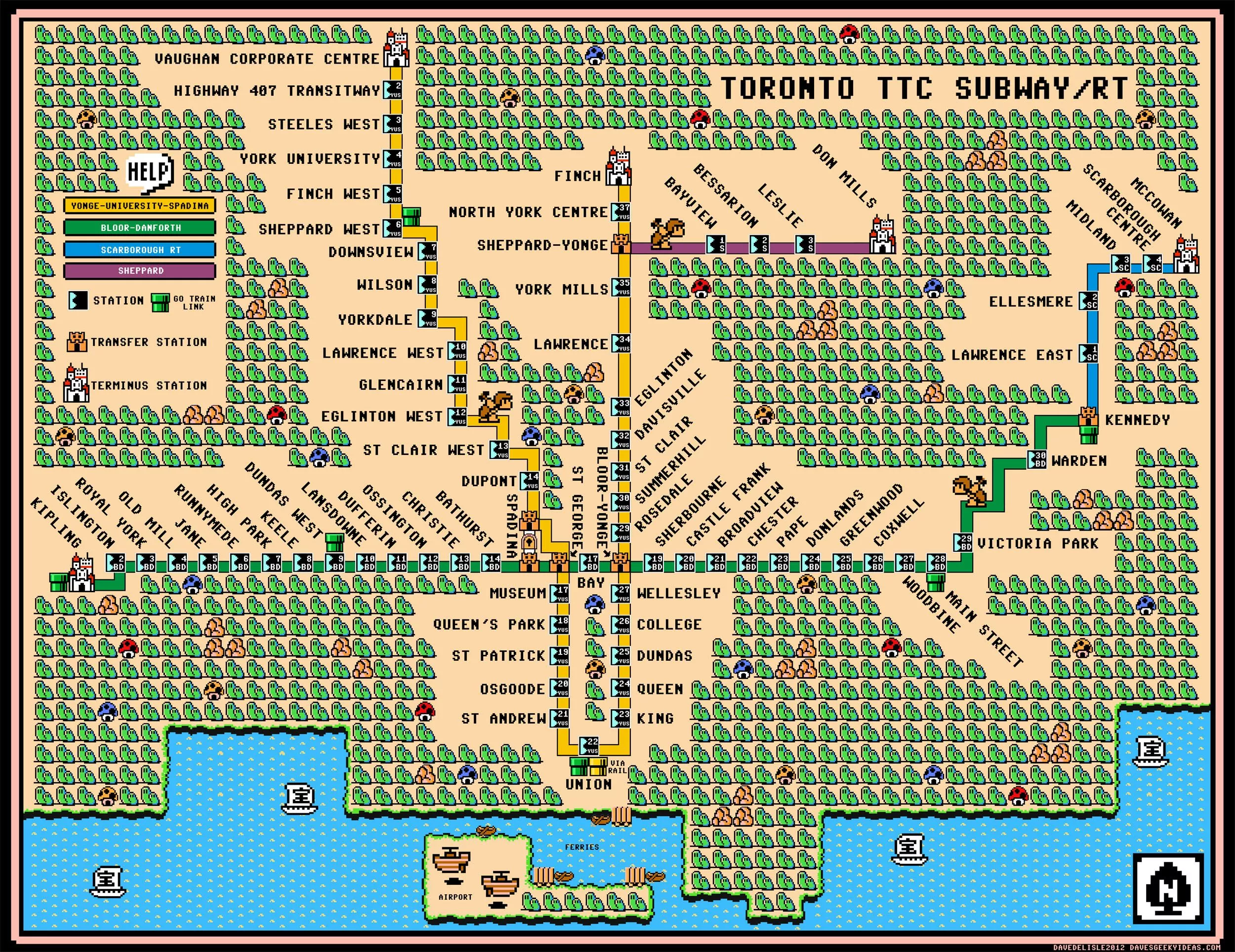 Toronto Subway Map in the manner