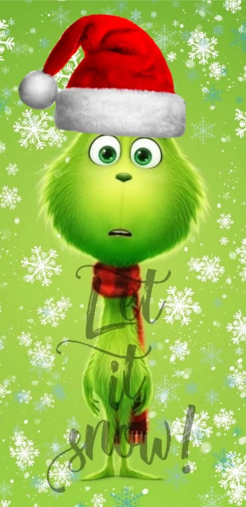 Baby Grinch, mr, christmas, snow, green, let it snow, santa, tree, happy, HD phone wallpaper
